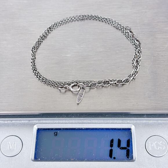 Vintage Karibou Sterling Silver 925 Chain Link Necklace 15"-17" - Picture 3 of 3